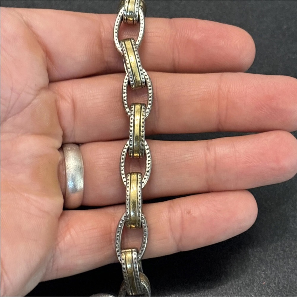 Brighton Deja Vu Bracelet Vintage 2 Tone Chunky - Picture 6 of 9